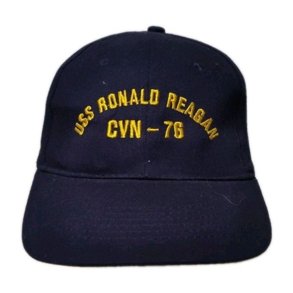 USS Ronald‎ Reagan CVN - 76 Ball Cap Hat Strap Back Black